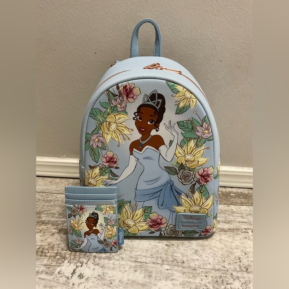 NWT Loungefly Tiana The Princess And The Frog Blue Floral in set - Picture 1 of 5